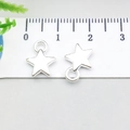 Bright silver pentagram star charms for DIY jewelry with a 10mm measurement view - Bright Silver Pentagram (20846)