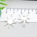 Silver sun-shaped alloy pendant charm for DIY jewelry making with ruler scale - Bright Silver Sun (20850)
