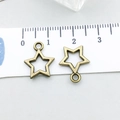 Bronze five-pointed star hollow metal charm pendant for DIY jewelry making - Antique Bronze Hollow Star (20862)