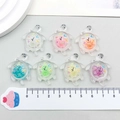 Siete colgantes de tortuga de resina colorida con símbolos matemáticos para joyería DIY - Tortuga de Lentejuelas (19718)