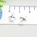 Silver star-shaped alloy pendants with hanging rings measuring 10mm for DIY jewelry - Bright Silver Pentagram (20853)