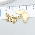 Pendentif papillon en alliage doré avec spirales pour création de bijoux DIY, 2,5 cm - Papillon Or Antique (20165) / Or antique