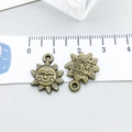 Antique bronze sun smile charms with Made With a Smile engraving for DIY jewelry - Antique Bronze Sun (20864)