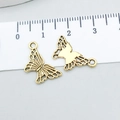 Pendentif papillon doré ajouré pour création de bijoux DIY avec échelle de mesure - Papillon Or Antique (20167) / Or antique