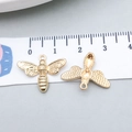 Pendentif abeille en alliage doré avec texture d'ailes pour la création de bijoux - Abeille Or KC (20137) / Or KC