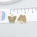 Pendentifs papillons dorés en alliage avec détails noirs pour création de bijoux - Papillon Or Antique (20171) / Or antique