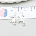 Silver alloy cat charms in climbing and hanging poses for DIY jewelry making - Bright Silver Cat (20643)
