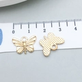 Pendentif papillon en alliage doré KC avec surface texturée pour la création de bijoux - Papillon Or KC (20142) / Or KC