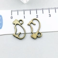 Antik-Bronze-Legierung Katzenanhänger mit Maßstab für DIY-Schmuckherstellung - Antik-Bronze Hohlkatze 15*10mm (20610)