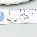 Polished silver alloy sleeping cat charm with detailed engraving for DIY jewelry - Bright Silver Curled Cat (20646)