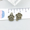 Antike Katzenpfote Anhänger aus Bronze für DIY Schmuckherstellung Zubehör - Antik-Bronze Gestreifte Pfote 14*12mm (20611)