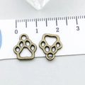 Antike Bronzelegierung Tierpfoten-Anhänger mit 1,5 cm Breitenmessskala für DIY - Antik-Bronze Katzenpfote 13*11mm (20613)