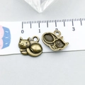 Vintage Bronze Katzenanhänger für DIY Schmuck, 1,5cm Kätzchen Anhänger aus Legierung - Antik-Bronze Zusammengerollte Katze 12*14mm (20615)
