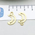 Ciondolo a forma di luna dorata con design traforato per gioielli fai da te, 1,5 cm - Forma di Luna (13574)