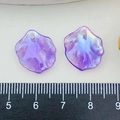 Macro view of colorful purple acrylic cabbage leaf pendants with ruler for size scale - Dark Purple (22001)