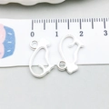 Silver cat-shaped alloy pendant charms with minimalist hollow design for DIY jewelry - Bright Silver Hollow Cat (20655)