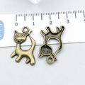 Antik-Bronze Katzenanhänger für DIY-Schmuck mit Zentimetermaß zur Größenansicht - Antik-Bronze Katze 22*14mm (20620)