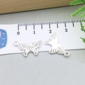 Pendentif papillon en alliage argenté poli avec texture ajourée pour bijoux DIY - Papillon Argent Brillant (20188) / Argent Brillant