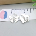Pendentif papillon argenté poli avec ailes ajourées pour la création de bijoux DIY - Papillon Argent Brillant (20189) / Argent Brillant