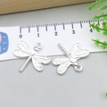 Pendentif libellule en argent brillant pour bijoux DIY avec détails d'ailes et envergure 2,5cm - Libellule Argent Brillant (20190) / Argent Brillant