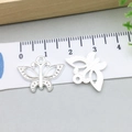Pendentifs papillon en alliage d'argent pour bijoux DIY avec textures en relief - Papillon Argent Brillant (20191) / Argent Brillant