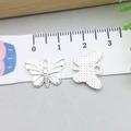 Pendentif papillon argenté pour bijoux DIY avec texture d'ailes et échelle de taille - Papillon Argent Brillant (20192) / Argent Brillant