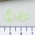 Light green transparent acrylic leaf charms for DIY jewelry making with ruler for size - Light Green Acrylic Leaf (22159)