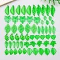 Grüne Acryl-Blattanhänger in verschiedenen Formen mit Blattadern für DIY-Schmuck - Gemischte 60er Grüne Acryl Blatt Kollektion (SN1124)