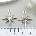 Antique silver star pendants DIY jewelry accessories set with 1.8cm scale reference - North Star Eight-Pointed (21508)