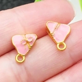 Pink enamel Zongzi charm with gold plating for DIY jewelry making and bracelets - Pink Enamel Rice Dumpling (22604)