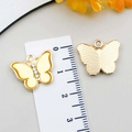 Ciondolo farfalla in smalto giallo dorato con strass per creazione gioielli fai-da-te - Farfalla con Strass Gialla 18*15mm (22991)
