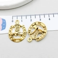 Pendentifs fer à cheval dorés avec botte de cowboy et enclume pour bijoux DIY - 1 Pièce Botte Fer à Cheval Or Antique 25*19mm (19241)