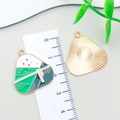Handgemaakte groene emaille zongzi en gouden zonnestraal bedeltjes voor DIY sieraden - Groene Emaille Touw Zongzi (22893)