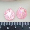 Pink translucent acrylic petal charms with iridescent finish for DIY jewelry making - Pink (22002)