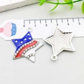 Detailed macro view of star-shaped US flag pendant with sparkling rhinestone borders - Star Style (19070)