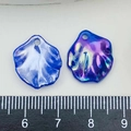 Iridescent blue-purple acrylic cabbage leaf pendants for DIY jewelry making accessories - Dark Blue (22003)