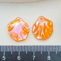 Iridescent orange acrylic petal charm for DIY jewelry making with 22mm size scale - Orange (22004)