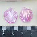 Purple acrylic iridescent leaf charm pendant with pearl luster for DIY jewelry making - Light Purple (22005)