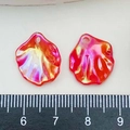 DIY colorful acrylic petal charms with iridescent red-orange gradient finish - Red (22007)