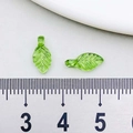 Translucent grass green acrylic leaf pendant with vein texture for DIY jewelry making - Light Dark Green (22135)