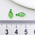 Translucent emerald green acrylic leaf charm with detailed veins for DIY jewelry - Dark Green (22136)