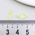 Translucent light green acrylic leaf pendants with vein details and metal rings - Yellow Green (22137)