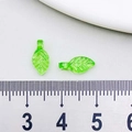 Translucent green acrylic leaf pendants for DIY jewelry with fine vein texture - Green (22138)