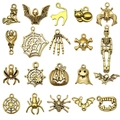 20-delige Halloween bedeltjes set van antiek goud legering voor DIY sieraden maken en hobby - Gemengde Halloween Serie (SN864) / 20 Stuks/Verpakking