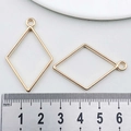 Golden diamond geometric charm pendant for DIY bracelets and necklaces jewelry making - Rhombus Frame