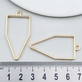 Light gold geometric pentagon charm with ring for DIY jewelry making - Bullet Shape Frame
