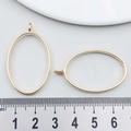 Golden oval geometric alloy pendant frame charms for DIY jewelry making accessories - One Kc Gold Oval Frame 38*23mm 2.4g 10472g.