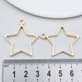 Star shaped KC gold alloy pendant for DIY jewelry making with ruler scale reference - Five-Pointed Star Frame