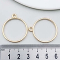 Golden geometric circle charm pendant with 25mm diameter for DIY jewelry making - Rounded Border
