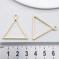 Golden equilateral triangle alloy charm with hook for DIY necklace jewelry making - Triangle Frame